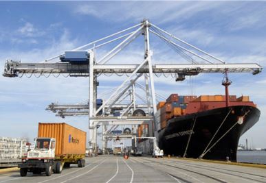 Vaixell a la grua del contenidor Shore